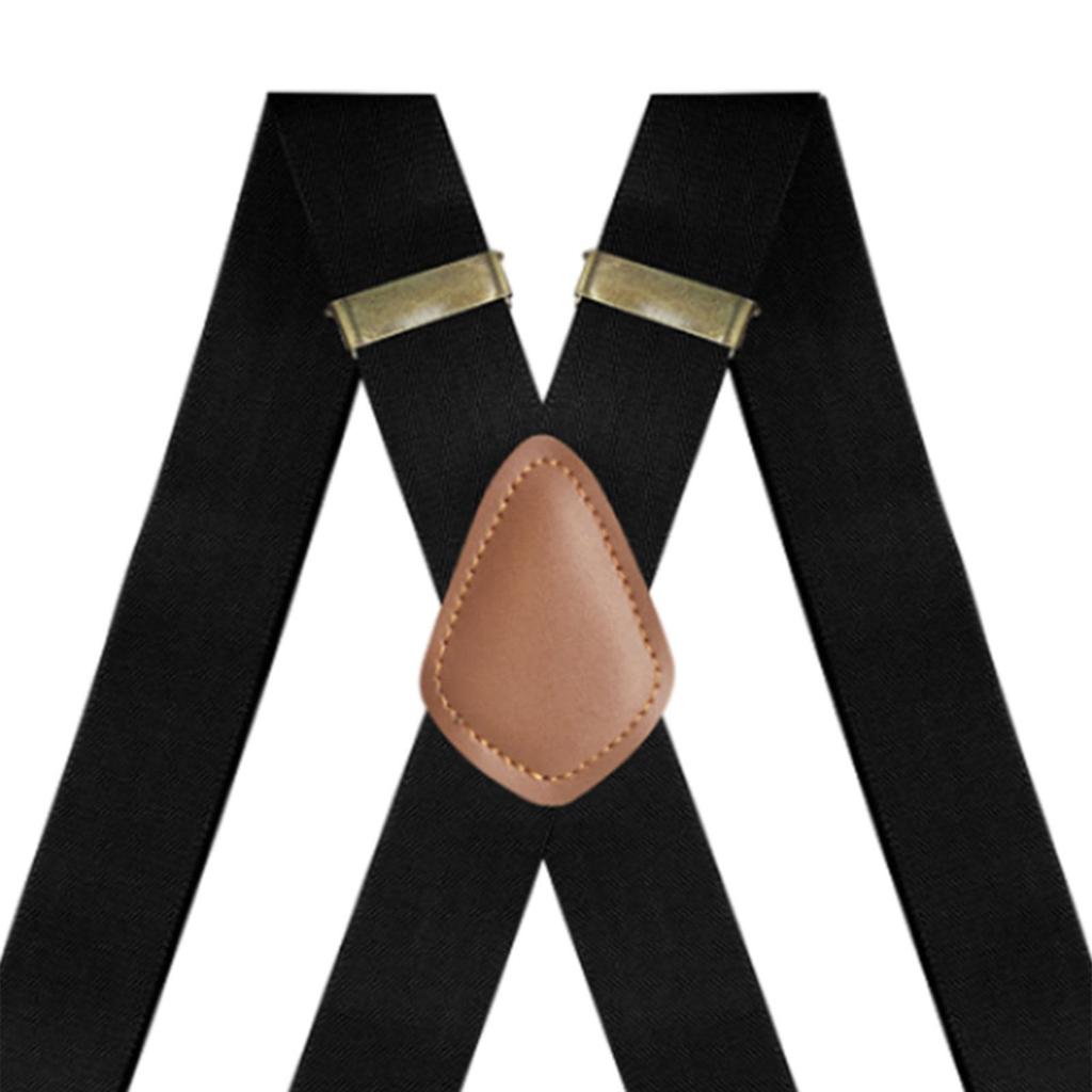 Herren Hosenträger mit starken Metallclips, 3,5 cm breite, strapazierfähige Hosenträger, verstellbar, elastisch