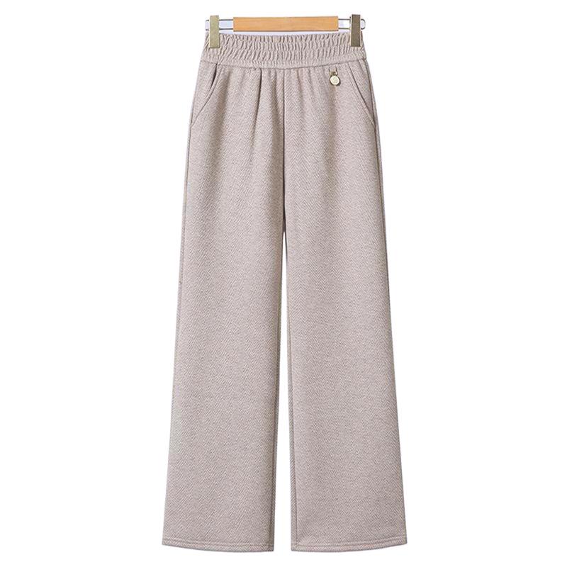 

Stylish Fleece-Lined Winter Pants for Middle-Aged Women – Thick Wide-Leg Design, Perfect for Autumn and Winter. 5XL (145-160 jin)