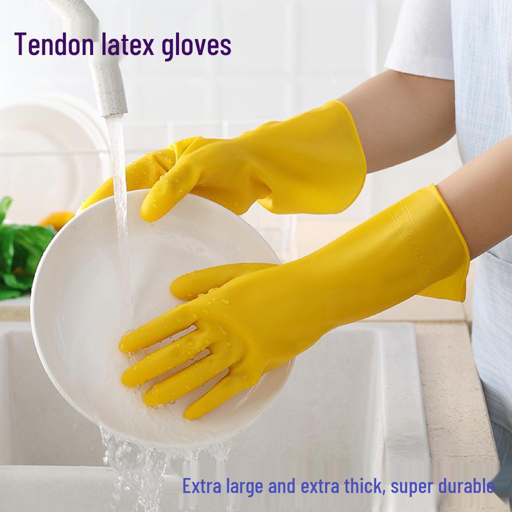 Rindensehnen-Latex-Spülhandschuhe – Langlebige, wasserdichte, dünne Reinigungshandschuhe für den Küchengebrauch