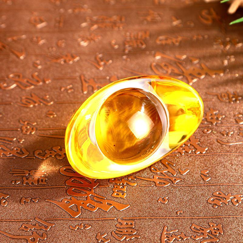 Citrine Crystal Gold Ingot Treasure Pot Ornament - Housewarming Opening Gift Home Decor