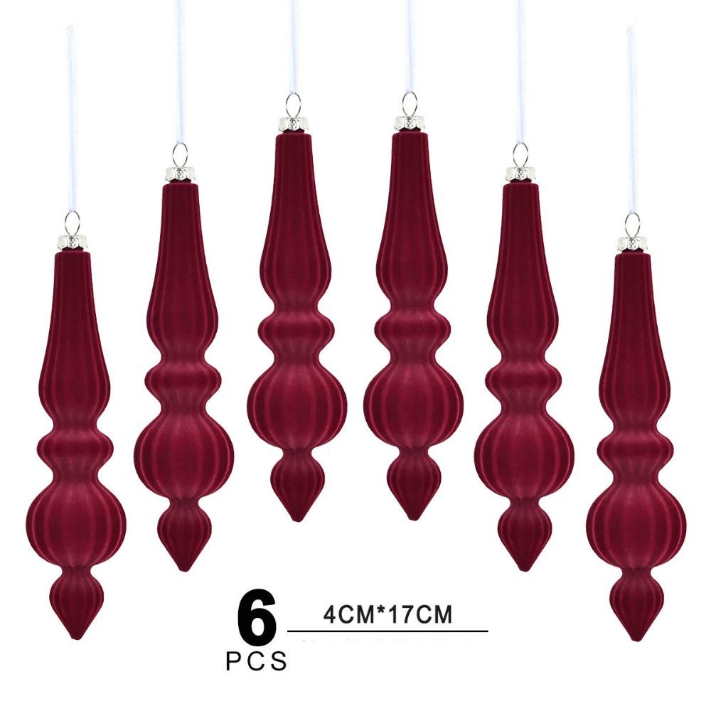 6pcs/Box Velvet Ball Christmas Tree Ornament Plastic Christmas Gift Christmas Gifts Boxes Pendant