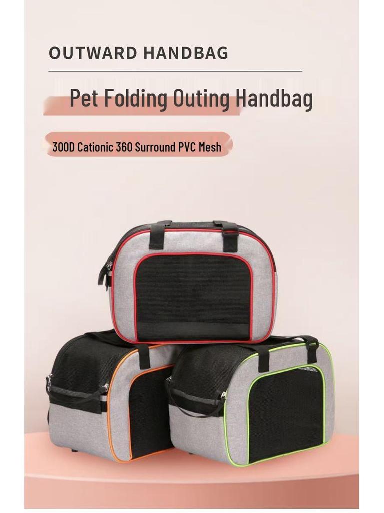 Portable Multifunctional Pet Bag: Crossbody, Handheld & Breathable Carrier for Cats and Dogs, Foldable Design for Easy Outings
