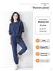 Women's Two-Piece Grey Plaid & Solid Waffle Hoodie Set - Korean Casual Style for Spring & Autumn