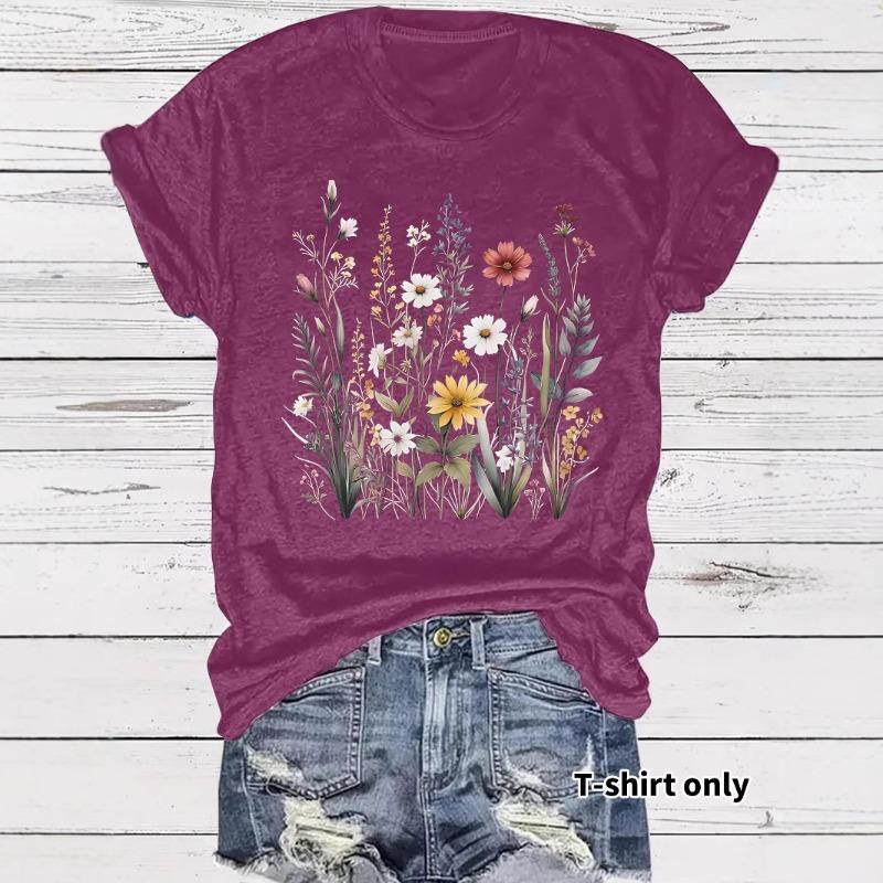 New Fashionable Short-sleeved Printed Pattern Summer T-shirt Top