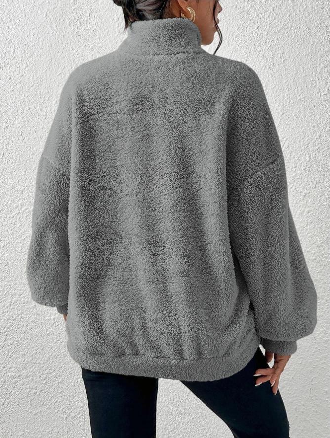 Damen-Sweatshirt mit Stehkragen und Fleece-Futter, Herbst/Winter 2023