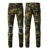 American High Street Herren Camouflage Ripped Slim Fit Denim Jeans
