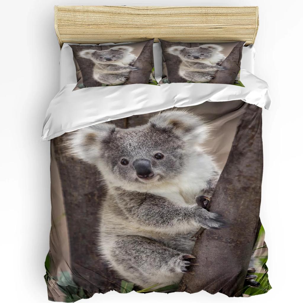 3pcs Bedding Set Bear Fox Squirrel Cartoon Forest Animal Duvet Cover Pillow Case Boy Kid Teen Girl Bedding Covers Set