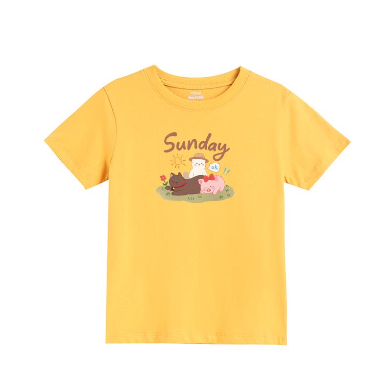 Girls' Fashion Print Short-Sleeve T-shirt - Casual Summer Style Top for Children