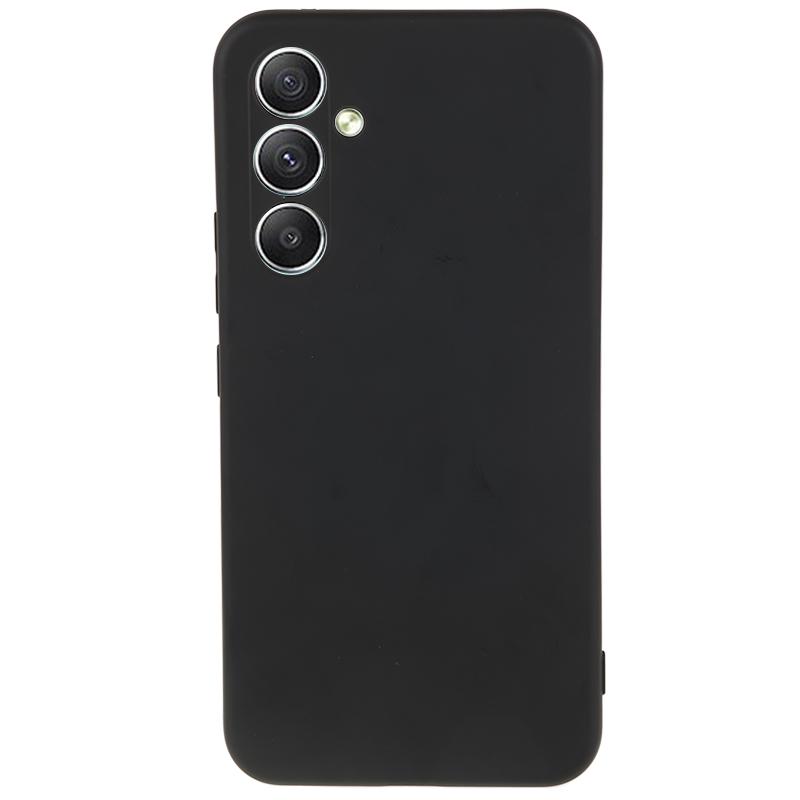 

For Samsung Galaxy A34 5G Rubberized TPU Phone Case Soft Fiber Lining Anti-Scratch Cover Black