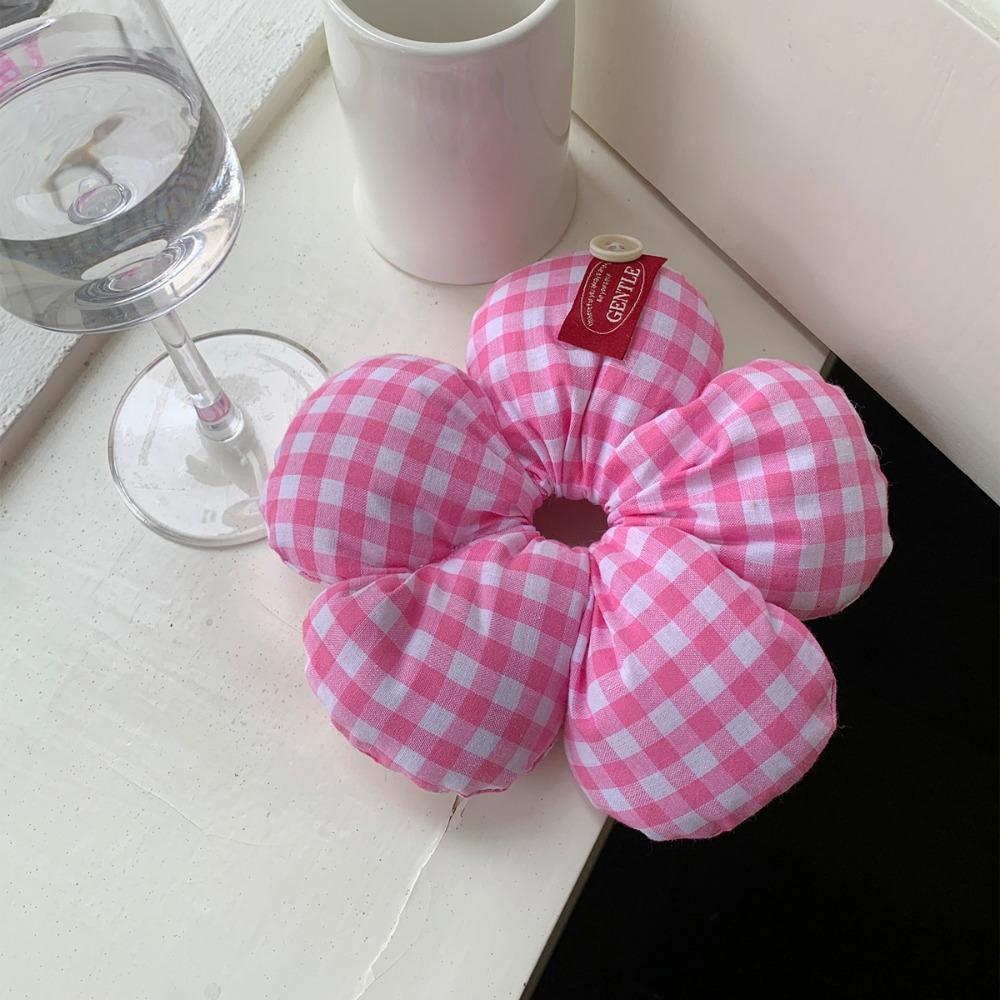 Lattice Exaggerated Hair Ring Sweet Oversized Hair Tie Elastic Flower Hair Scrunchies  Women
