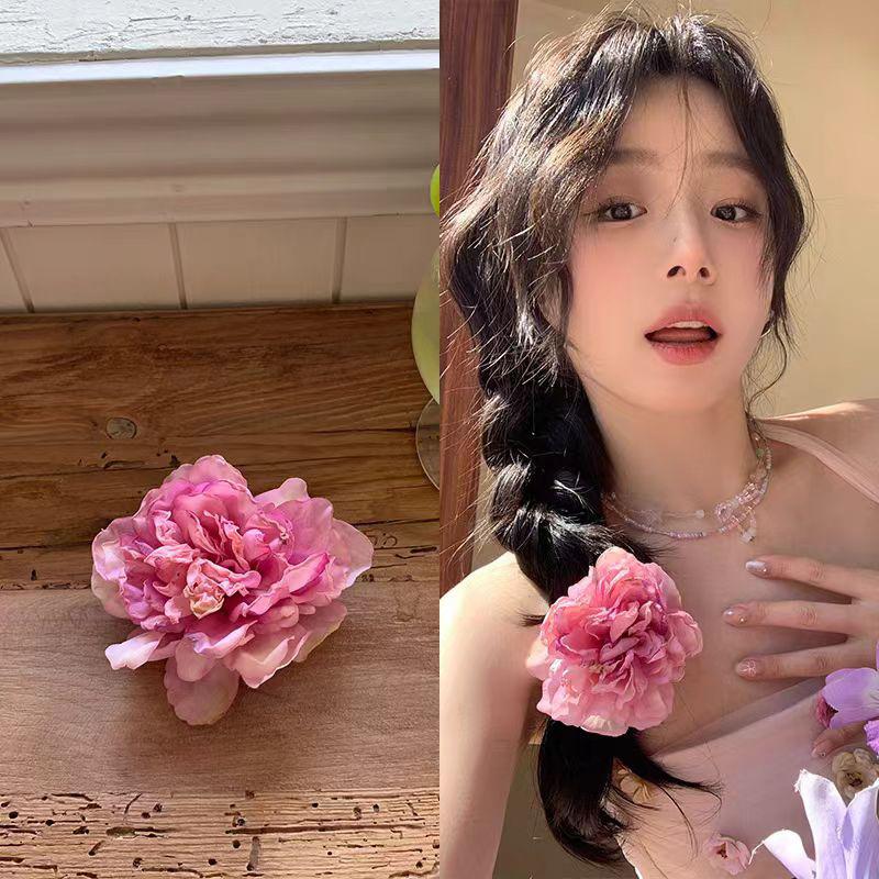 Girl Photo Flower Headdress Flower Hairpin Seaside Vacation Head Flower Art Test Accessories Live Broadcast Peony Hair Accessories