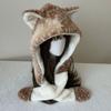 Women’s Hat Reindeer Plush Hat and Scarf Set - Winter Cute Warm Earflap Hat