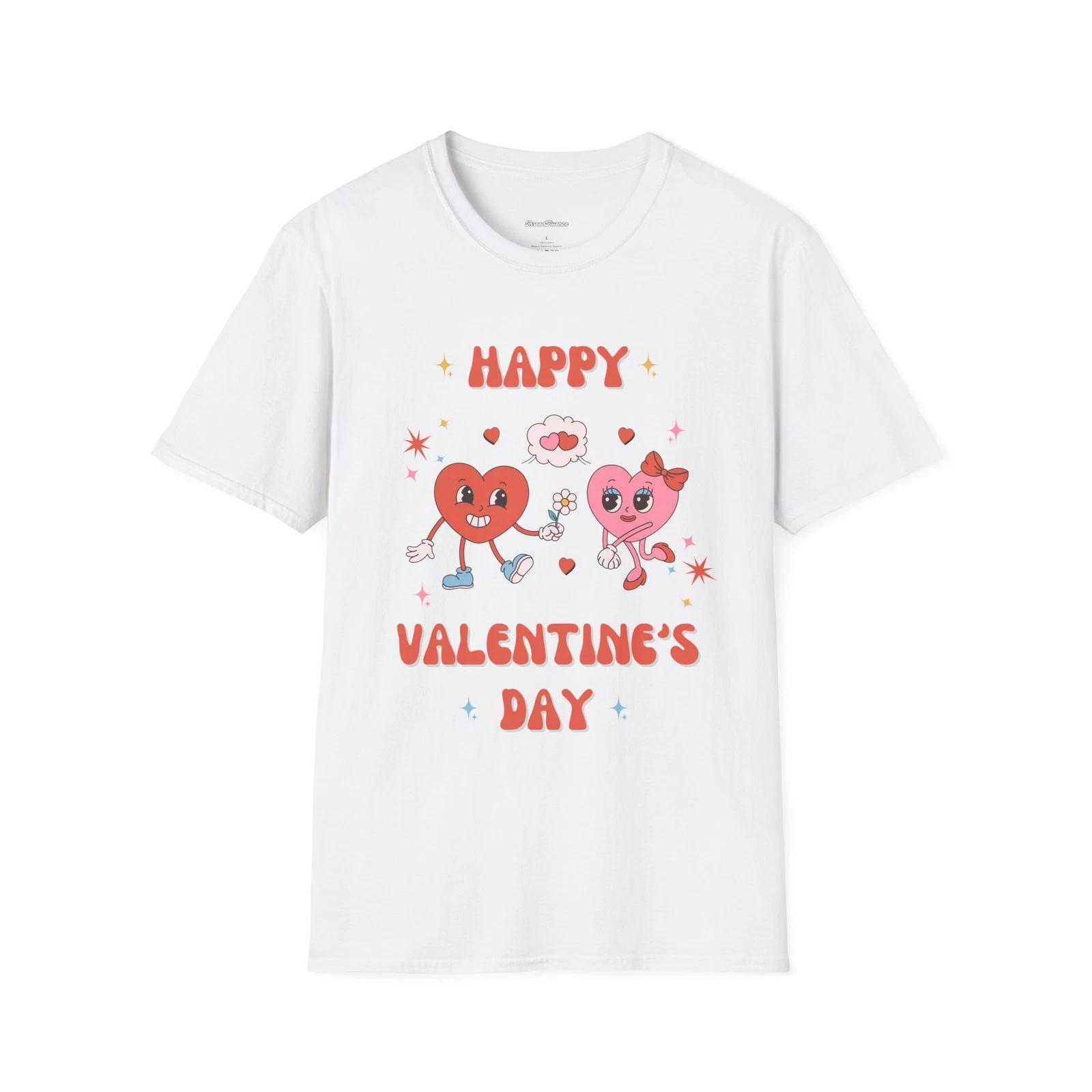 Valentines Day Unisex T-Shirt, Cute Love Heart Tee, Happy Valentine s Gift Shirt S
