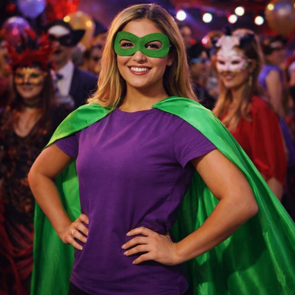 2Pcs/Set Solid Color Adult Superhero Cape with Eye Mask Stage Performance