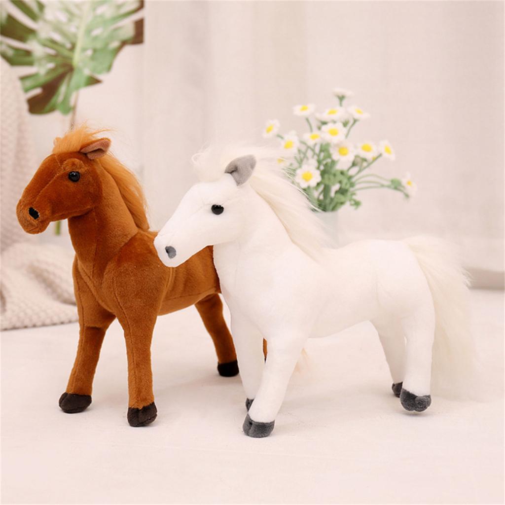30cm Stuffed Horses Shape Doll Realistic Horses Shape Doll Cartoon Plush Toy for Sofa Decors Children Birthday Gift