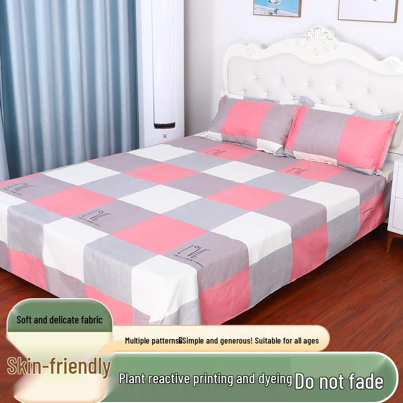 Cotton Dormitory Bedding Set: 3-Piece Quilt Cover and Single Sheet for Student Single Bed.