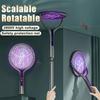 Retractable Electric Mosquito Killer Swatter Racket Extendable Handle Bug Zapper Fly Trap Insect Mosquito Killer Lamp for Home