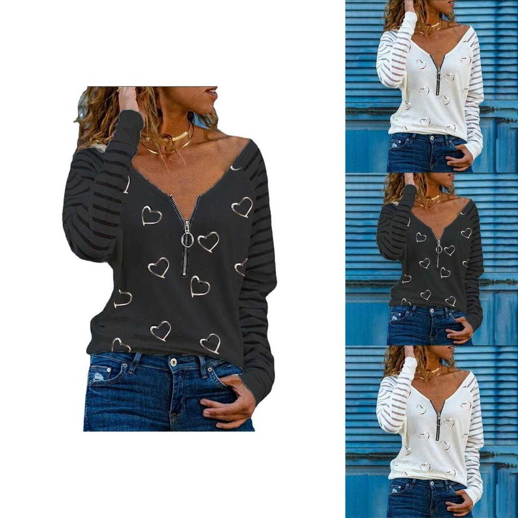 Stylish Women's Plus Size Tunic Top With V-neck Zipper Design For Casual Wear