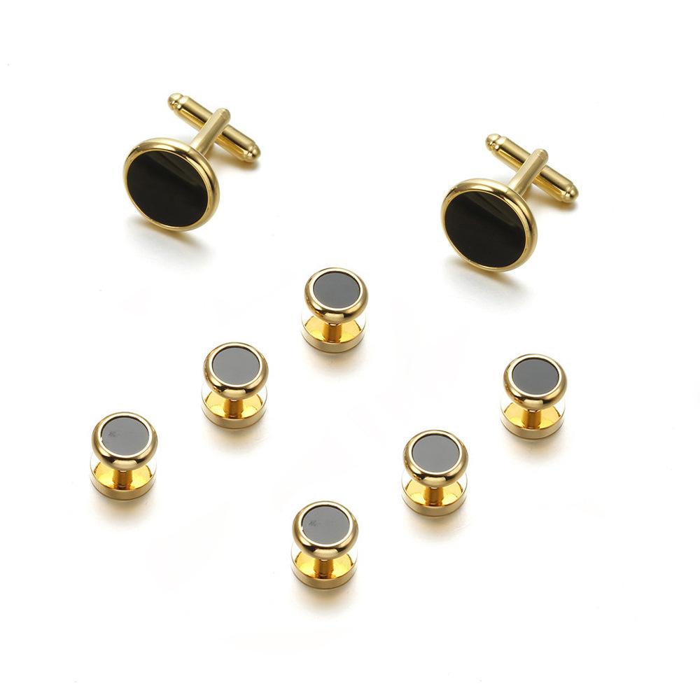Hot-selling Gold Cuff Buttons In Europe and America, Boutique Cufflinks, Fashion Dress Sleeve Nails Cufflinks