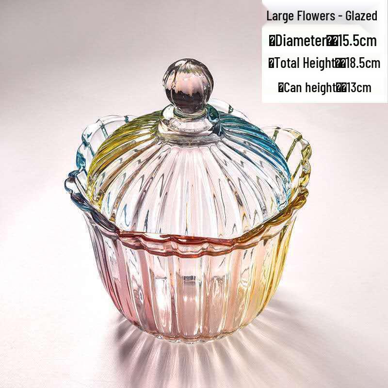 European Glass Candy Jar with Lid – Transparent Storage for Tea, Snacks, Seasonings, Candy, and Dried Fruit