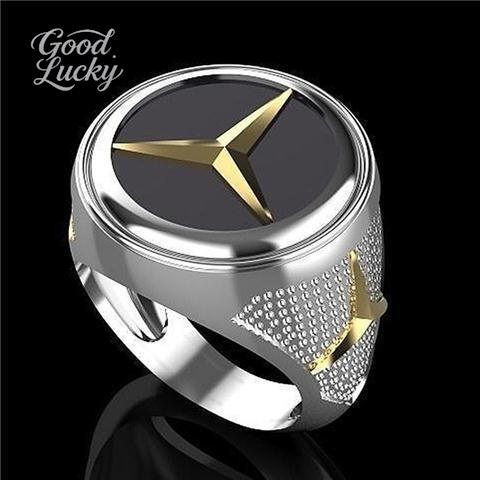 AQ132For Mercedes Benz LOGO Recommended Electroplated Men s Ring Trendy Gift For Men Versatile Hand Accessory Trendy Male Accessory