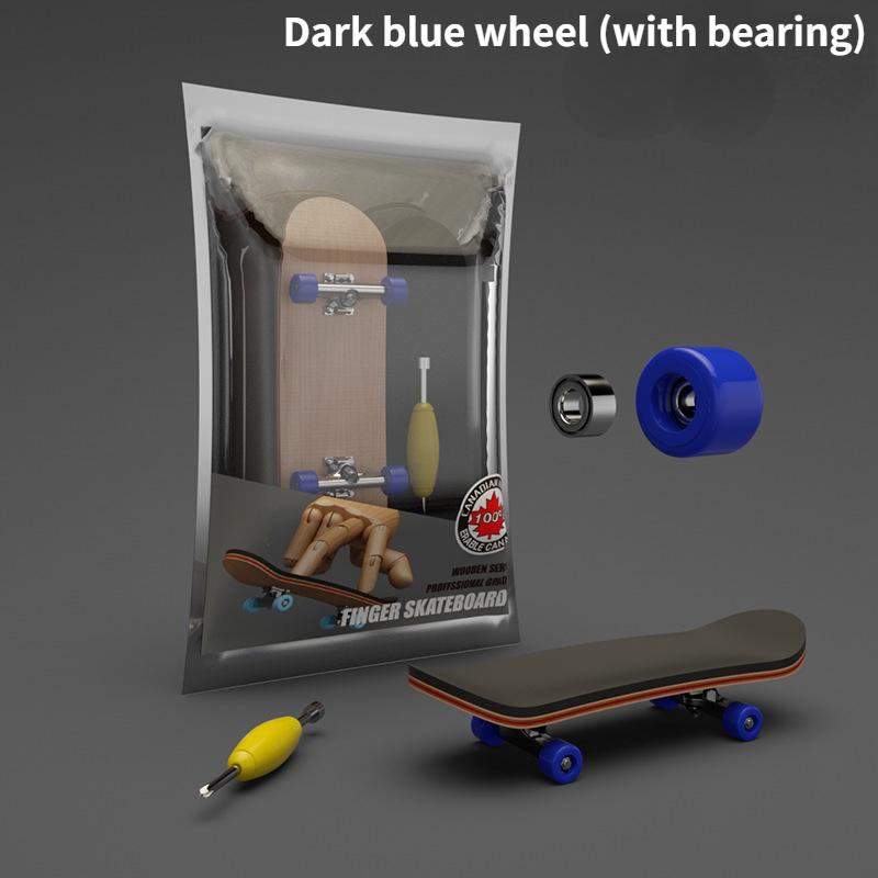 

Скейтборд для пальцев, качающаяся игрушка, трюк, профессиональный металлический кронштейн для самостоятельного изготовления, настольная игрушка, скейтборд для пальцев, пятислойный кленовый подшипник, литой диск 99X29mm темно-синий