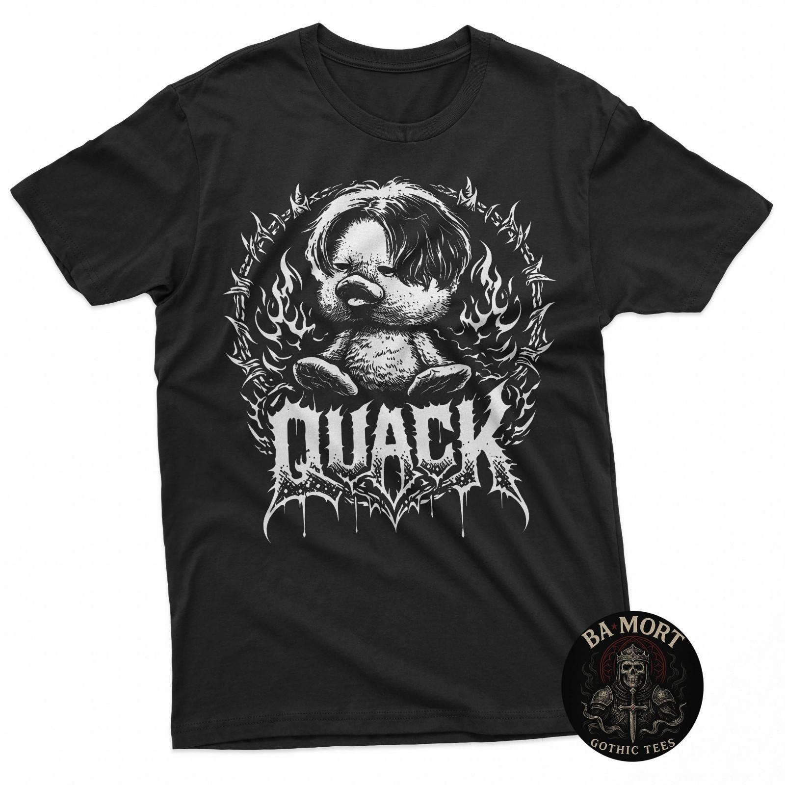 Quack Funny Metal Duck Dark Humor Animal Meme T-Shirt S