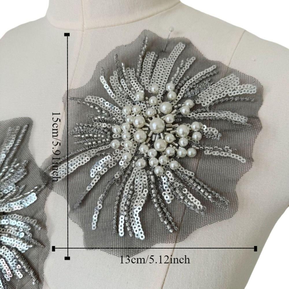Handmade Beaded Embroidery Applique Fireworks Shape Applique Patches Wedding Dresses