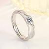 2pcs 925 Silver Couple Rings Zircom For Women Man Exquisite Student Girlfriend Silver Jewelry Accessories Wedding R51