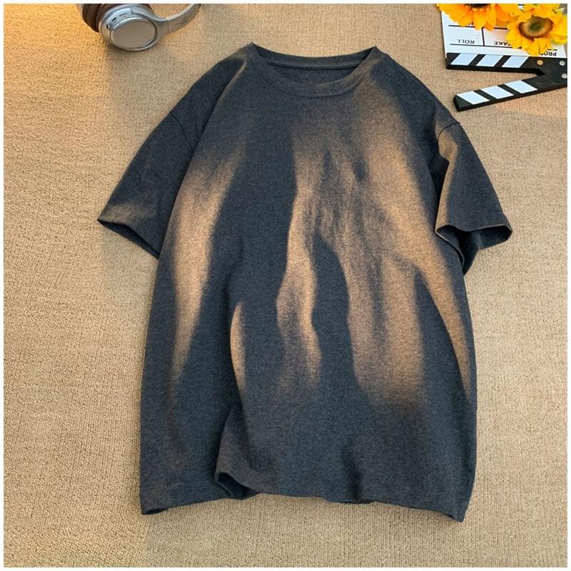300gsm Cotton Summer Short Sleeve T Shirts For Men O Neck Casual Heavy Fabric Streetwear Tees Unisex Basic Solid Cool Loose Tops