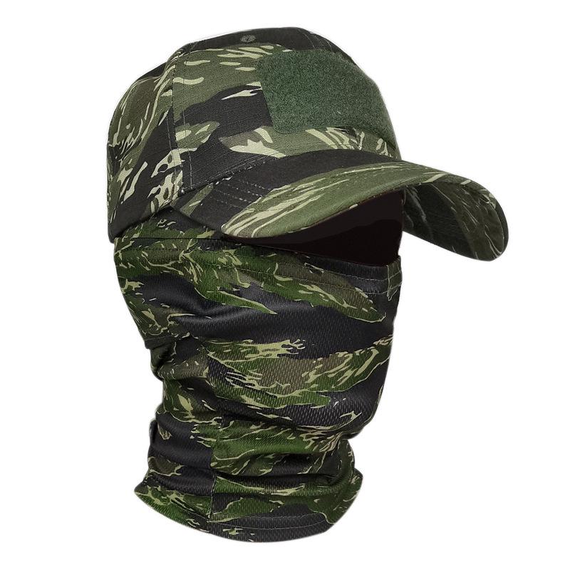 Grenzüberschreitende Camouflage-Baseballkappe mit Maske für Outdoor, Jagd, Angeln, Sonnenschutz und taktischen Einsatz