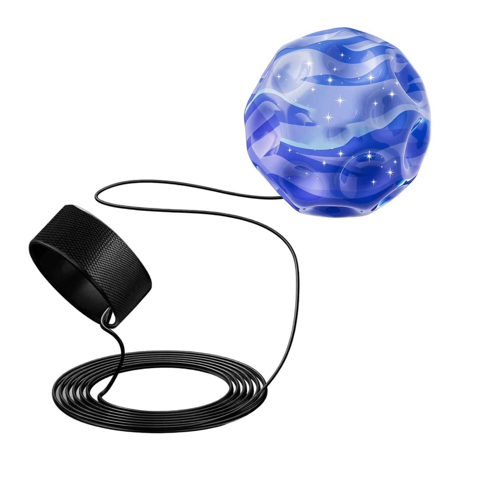 Handgelenk-Gummiband mit Sprungball und Schnur, Ball für Handübungen One Size blau