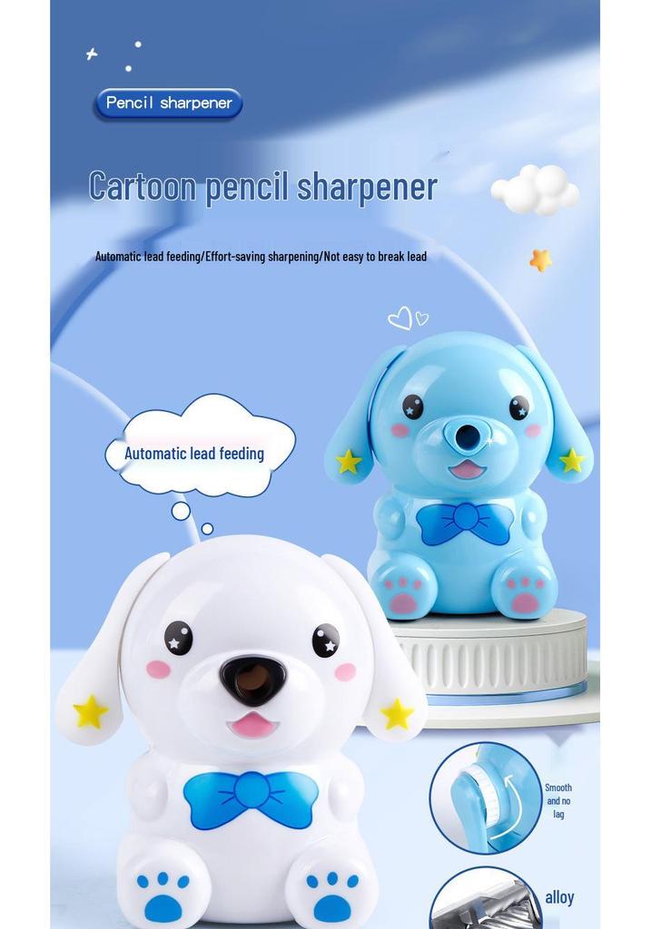 Cartoon Hand-Crank Pencil Sharpener for Kids: Primary School Student Automatic Rotating Sharpener