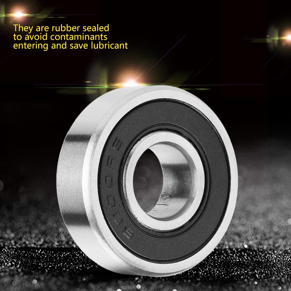 10pcs 6000 2 Rubber Sealed Bearings, 10x26x8mm, Low Noise, 10mm Inner Diameter for Small Hobby Projects, 10