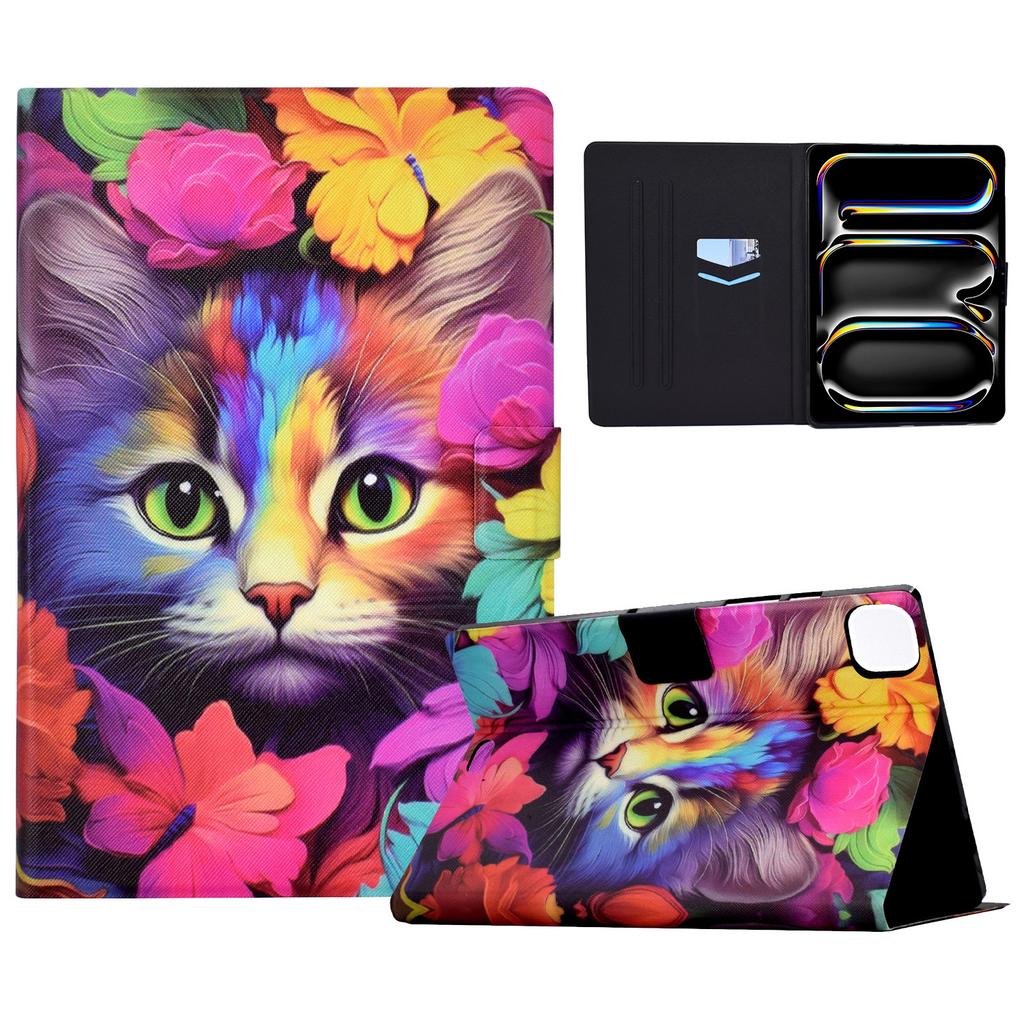 For iPad Pro 11 (2024) Case Pattern Leather Tablet Protective Cover Auto Sleep/Wake