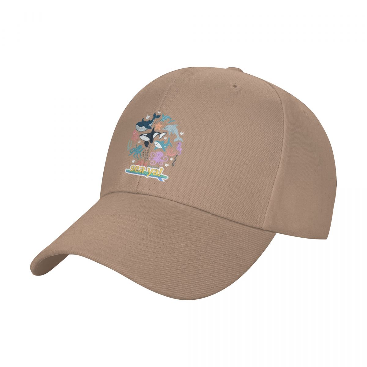 Sea Ya, Cute Sea Creatures Aesthetic Beach Vibes/ Hot Summer Aesthetic Beach Vibes/Cute Sea Creatures Beach Baseball Cap