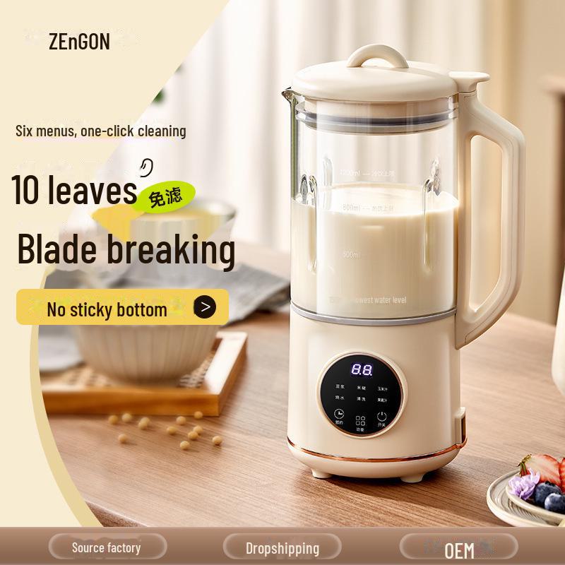 Zhengong Intelligent Wall-Breaker: 10-Blade Multipurpose Cooking & Soy Milk Machine with Quiet Operation, No Soaking or Filtering Needed.