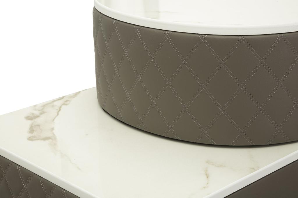 Bed Desk Sharon Grey With Stool Silver Legs Cm 120X40X75 (Stool Size Ø36X39)