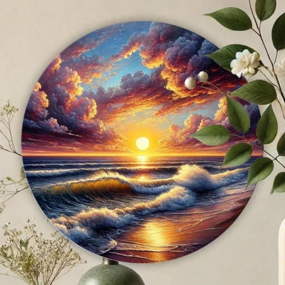 Durable Tin Sign Metal Wall Art Oil Painting Texture Vintage Home Decor