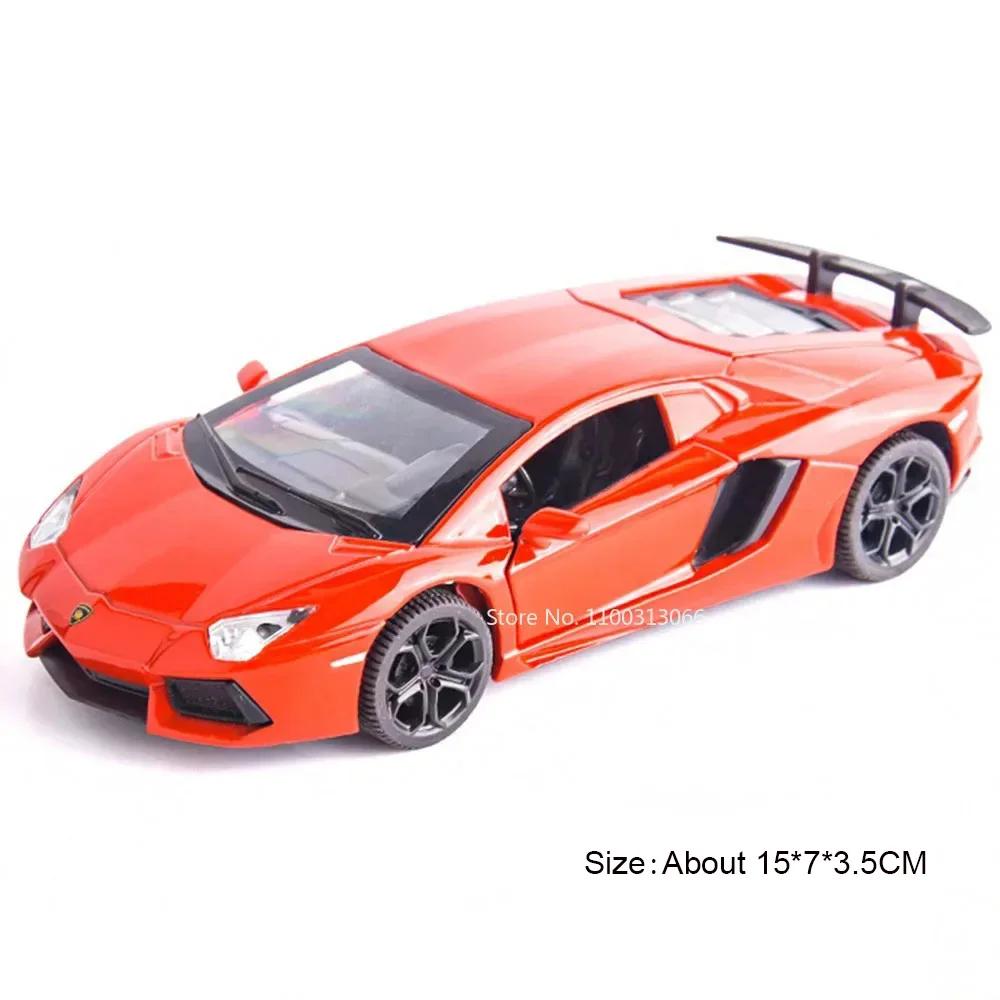 1:32 Lambor LP740 Toy Police Cars Alloy Diecast Models with Light Sound Pull Back Miniature Vehicles for Boys Educational Toys