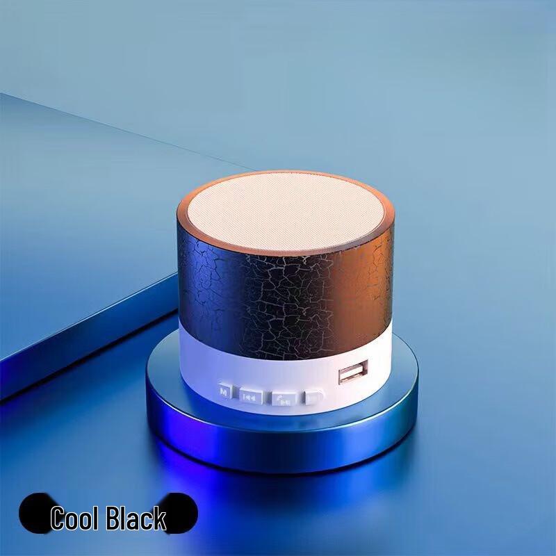 Mini Bluetooth LED Crack Speaker: Portable Square Subwoofer with Card Slot & Long Battery Life.