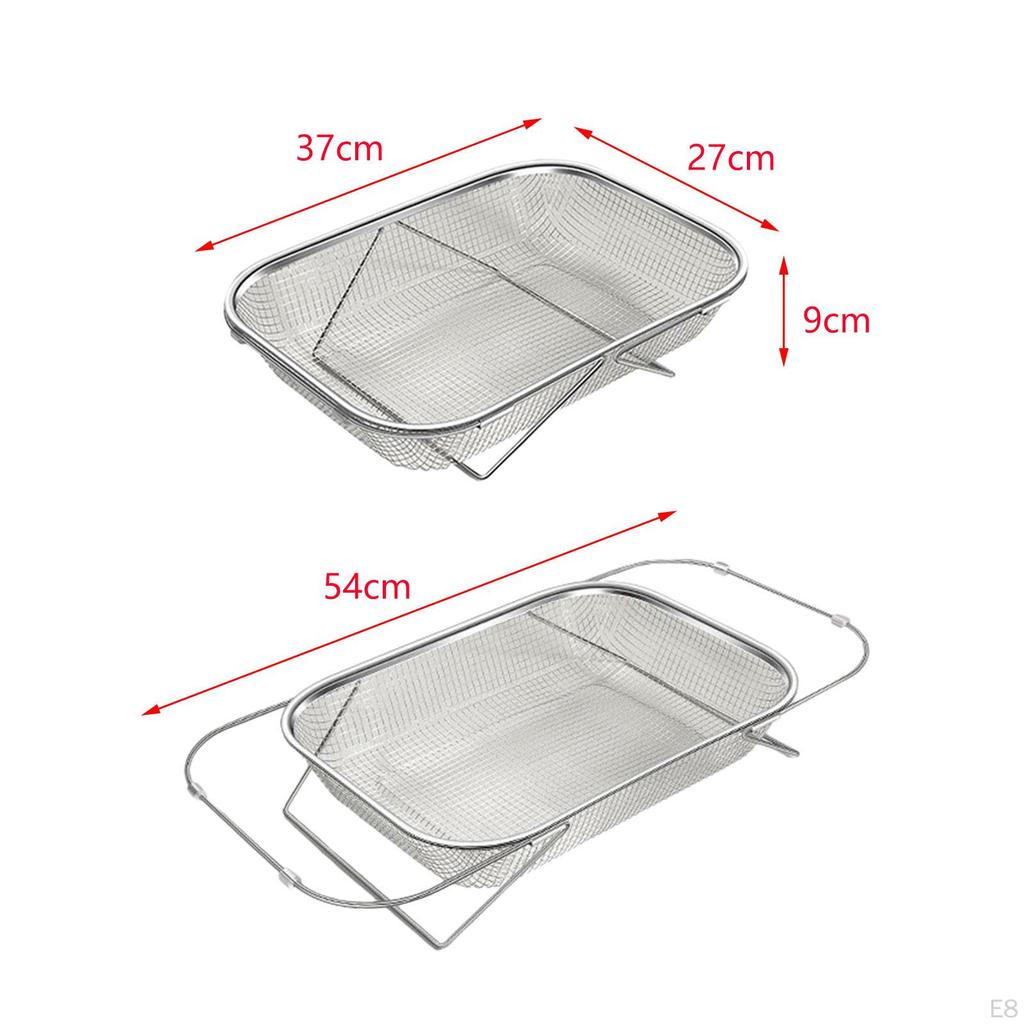 Cestello di scarico per lavello, cestello per il lavaggio, portaoggetti pieghevole sopra lo scolapasta inossidabile