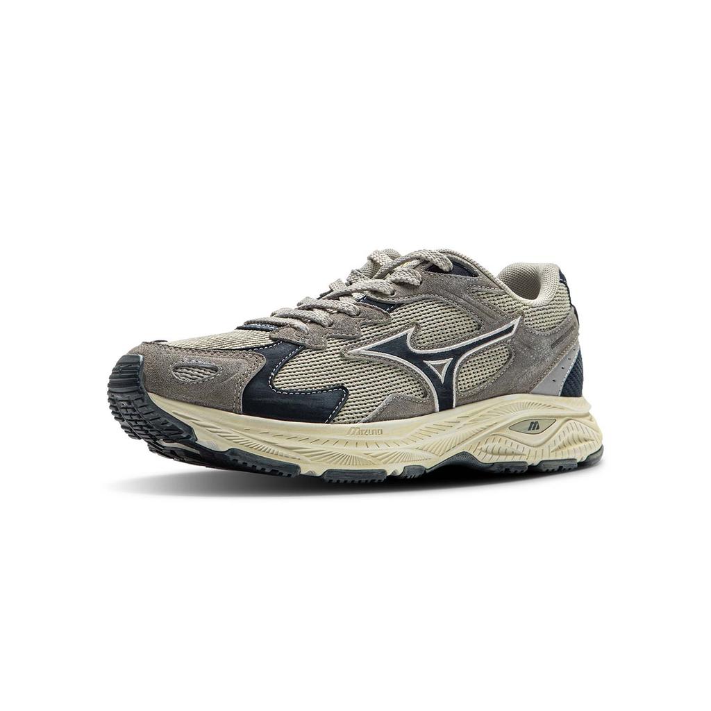 Mizuno Racer S Cny Comfortable Vintage Design Non-Slip Breathable Low-Top Running Shoes Unisex Sneaker Rock-Gray Dark-Blue D1GH223527