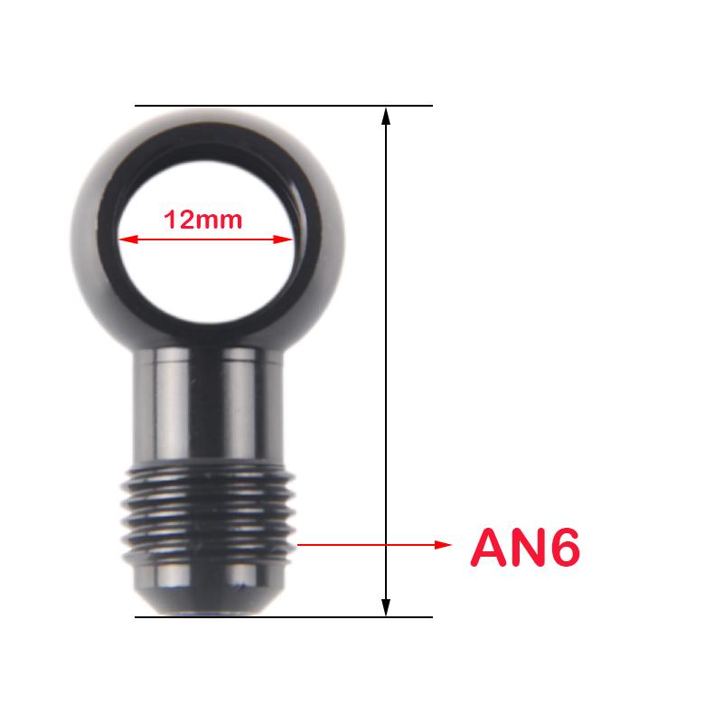 Aluminum banjo adaptor Bolt AN6 AN-6 -6 an to 12mm 14mm 16mm brake fitting Black an6 to 12mm