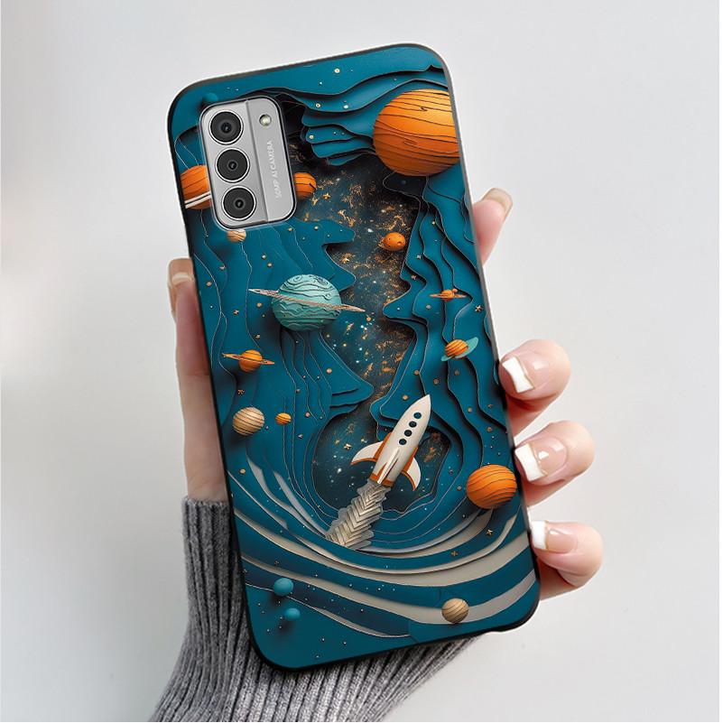 Custodia per Telefono Stampata Per Nokia G42/Nokia G310 5G/Nokia G60 5G/Nokia G100 Cover Guscio Morbido in Silicone Nero Custodie Carine con Fiori e Cartoni Animati