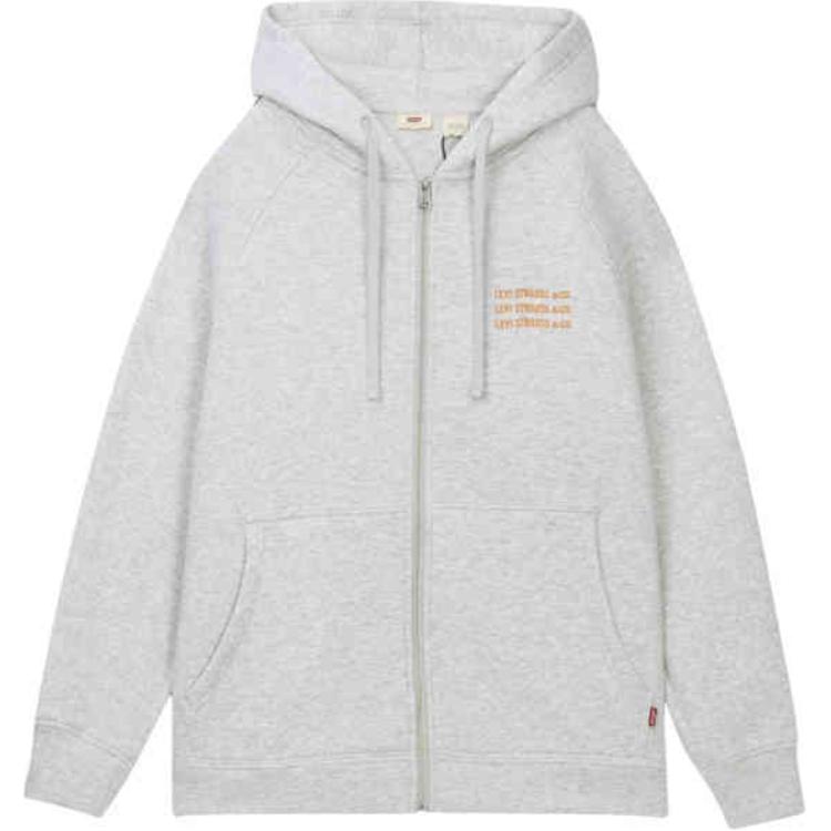 

Толстовка женская Levis простая удобная универсальная свободная с капюшоном на шнурке с длинным рукавом серая 0016N-0003 M