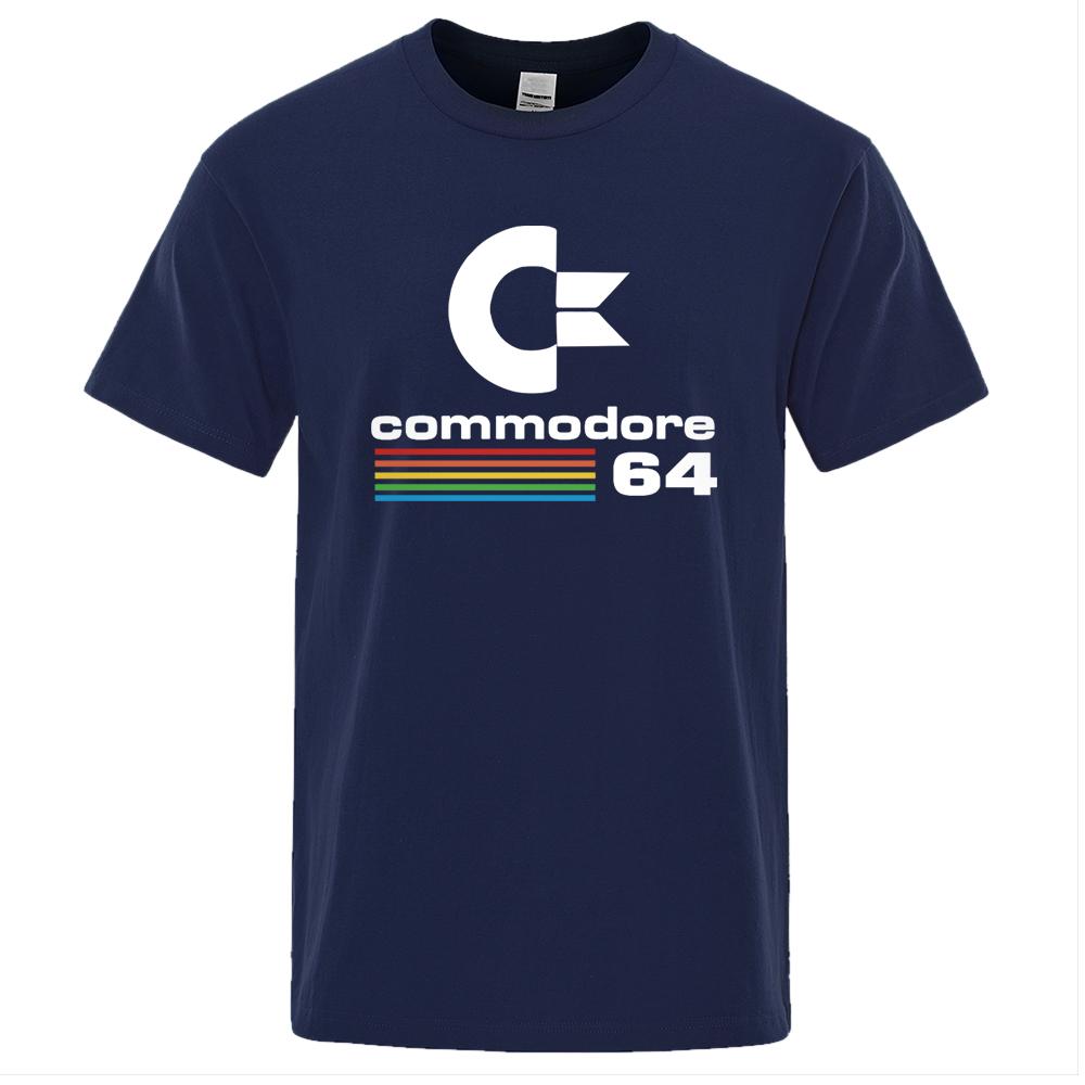 Men T-shirts 2023 Summer Commodore 64 Print T Shirt C64 SID Amiga Retro Cool Design Street Short Sleeve Top Tee Cotton Clothing