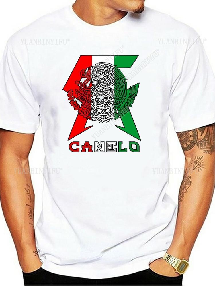New Arrival  Classic Fashion Canelo Alvarez Boxinge Mexican Flag T-shirt  Casual  Short Sleeve O-neck Unisex Shirt Hot Product