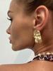 Exaggerated Sense of Metal Concave Convex Liquid Earrings Personalised Trend Pleated Irregular Large Earrings Fashionable Commuter Women's Earrings