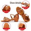 Children's Latin Dance Shoes: Women's Soft Sole, Mid-Heel for Professional Practice, Summer White Competition Grading.